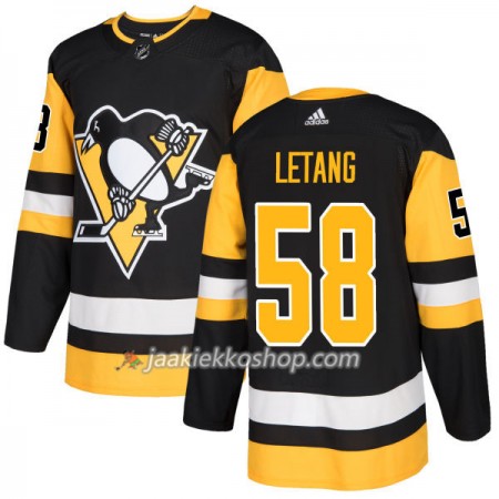 Miehille NHL Pittsburgh Penguins Pelipaita Kris Letang 58 Adidas 2017-2018 Musta Authentic